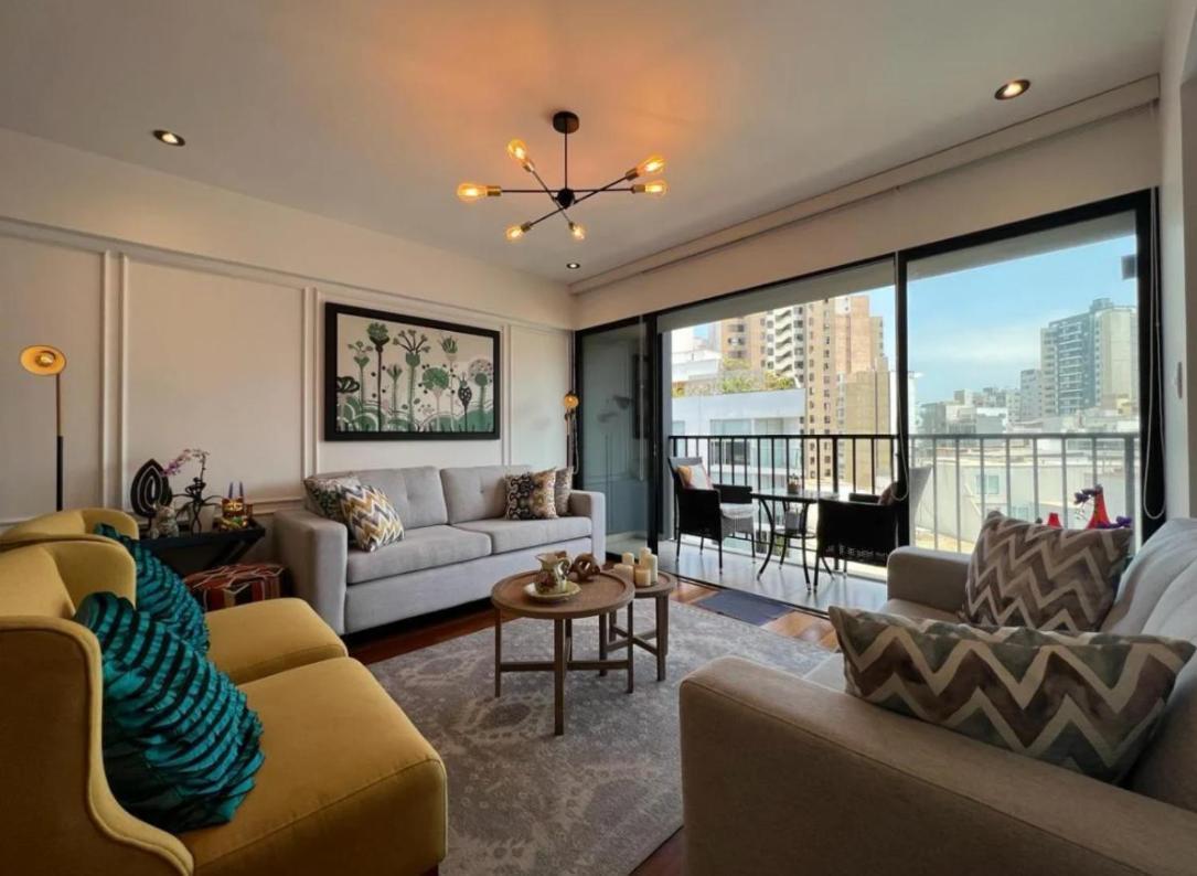 Exclusivo Y Moderno Depa En Miraflores Vista Al Mar Y A La Ciudad Amoblado Apartments Lima Ngoại thất bức ảnh